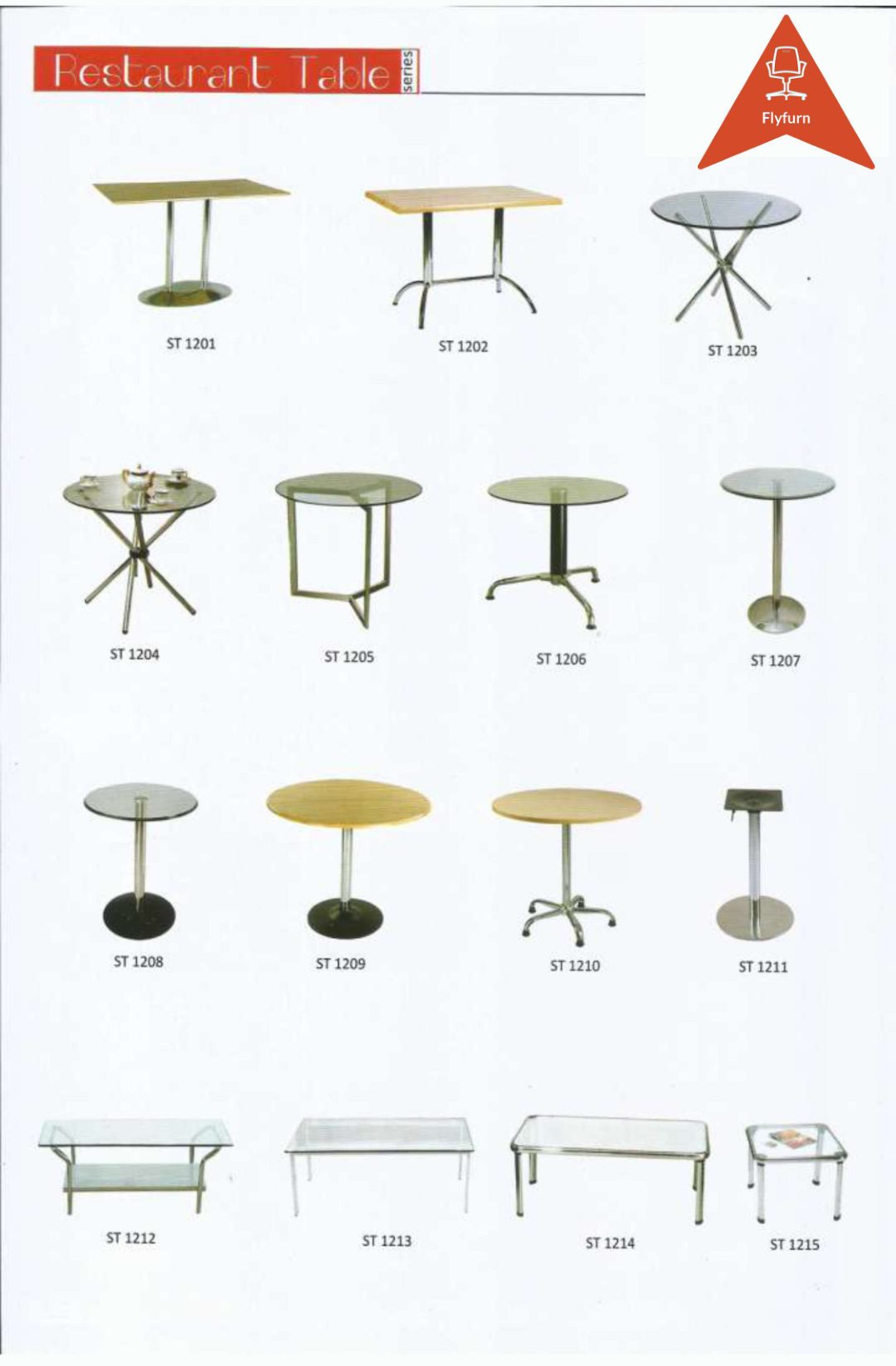 Restaurant Table Series office furniture — ST 1201, ST 1202, ST 1203, ST 1204, ST 1205, ST 1206…